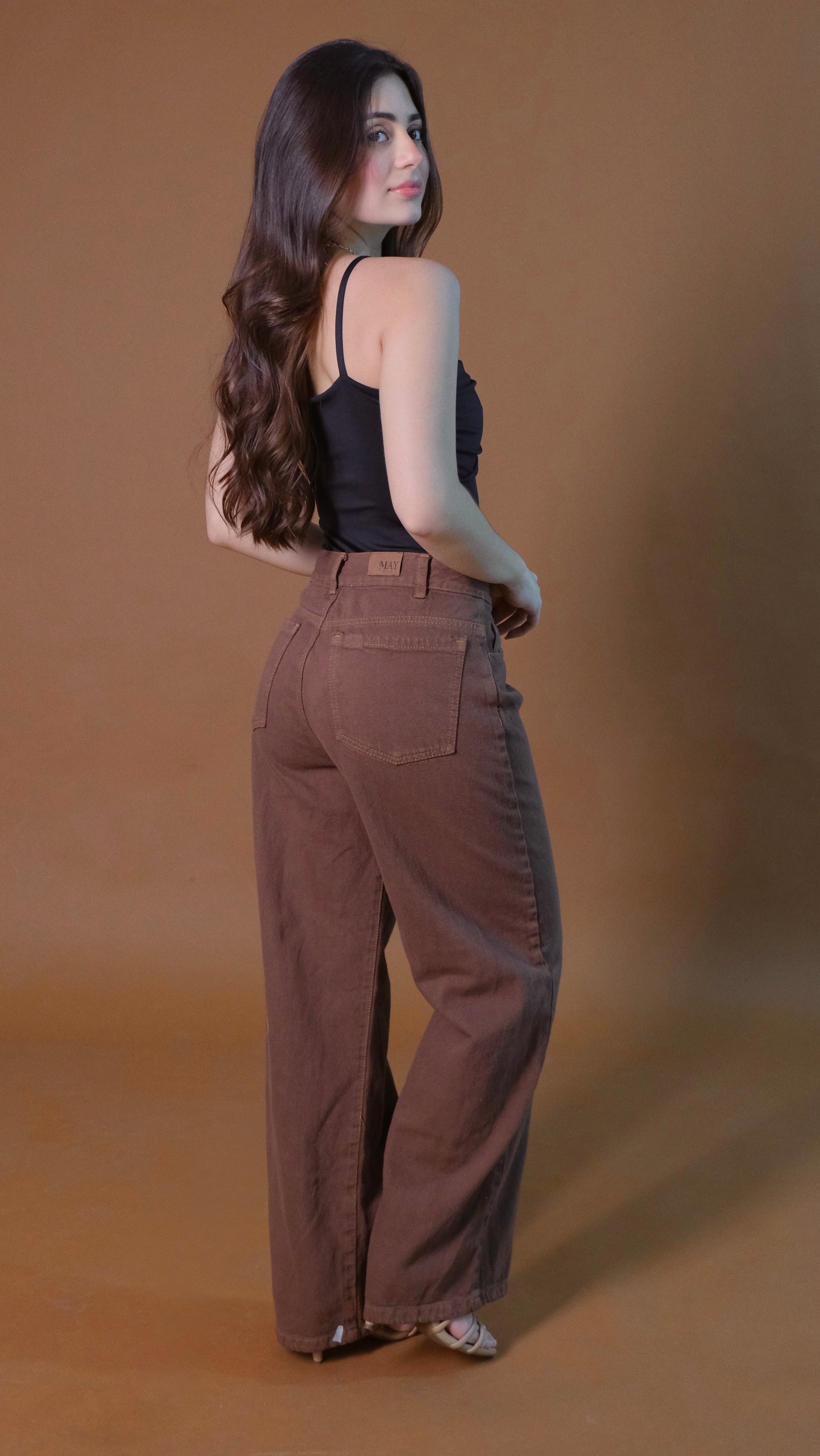 Jeans Wide Leg Cacao